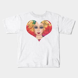 Mermaid Face Heart Kids T-Shirt